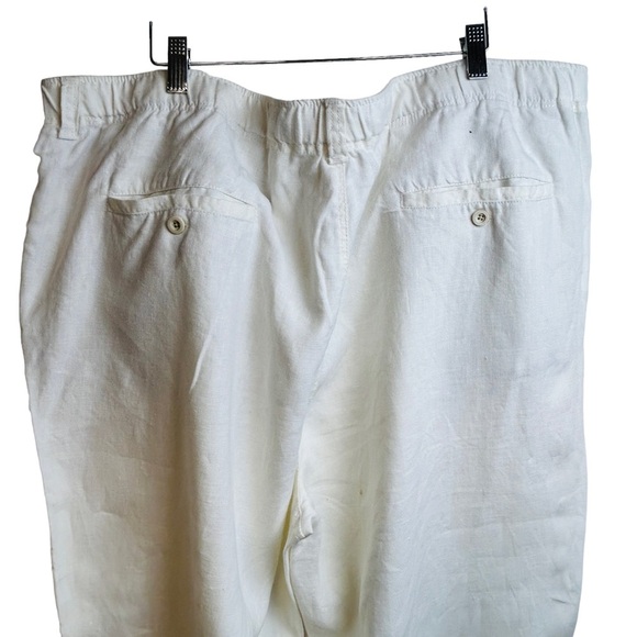 Tommy Bahama Women's 100% Linen Relaxed Off White Slacks Size XXL - Picture 4 of 11